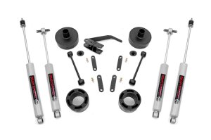 Jeep Wrangler Suspension Lift Kit - Front + Rear - Rough Country - 2.5 Inch Lift Kit with Spacers and N3 - '07-'10